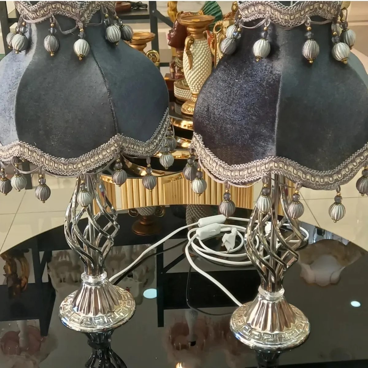 Abajur Çiftli Füme